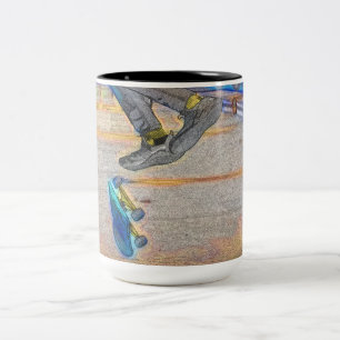 Taza Bicolor Girando la cubierta - Truco para patinar