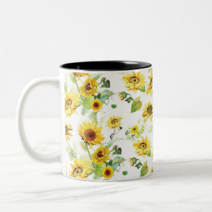 Taza Bicolor Girasol de la acuarela