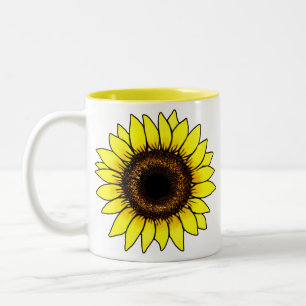 Taza Bicolor Girasol dorado grande