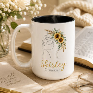 Taza Bicolor Girasol Personalizado Cristiano Mi Dios, Tu Dios