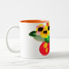 Taza Bicolor Girasoles gato negro