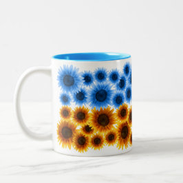 Taza Bicolor Girasoles para Ucrania