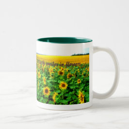 Taza Bicolor Girasoles - verde por TDGallery