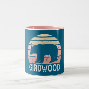 Taza Bicolor Girdwood Alaska Retro Bear