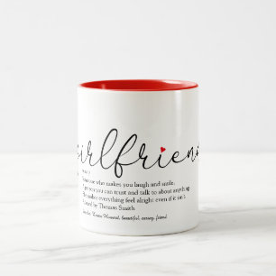 Taza Bicolor Girlfriend Definition Moda Script Love Heart