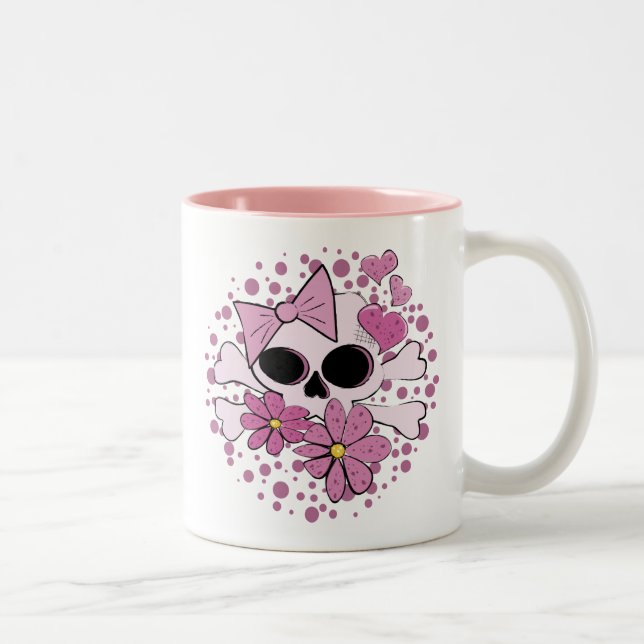 Taza Bicolor Girly Punk Skull (Derecha)
