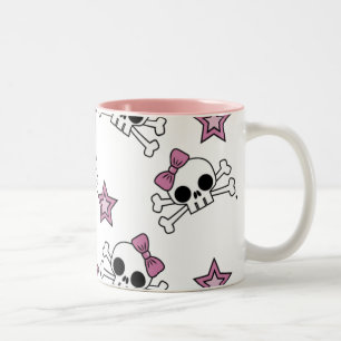 Taza Bicolor Girly Skulls y Stars
