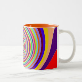 Taza Bicolor Giro de caramelos de arte pop psicodélico brillant