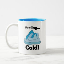 Taza Bicolor Glaciar Iceberg Sintiendo Frío Divertido