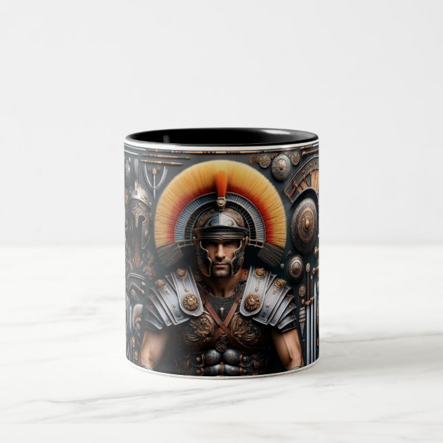 Taza Bicolor Gladiador romano Valor Knolling Mug (Centro)