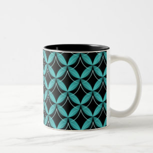 Taza Bicolor Glam Mug del centro, Verde azulado eléctrico