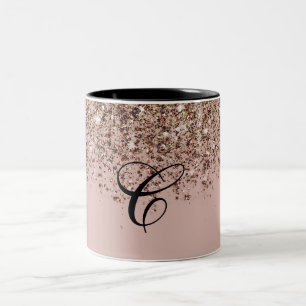 Taza Bicolor Glam, Purpurina de oro de la rosa rosa rosa de la 