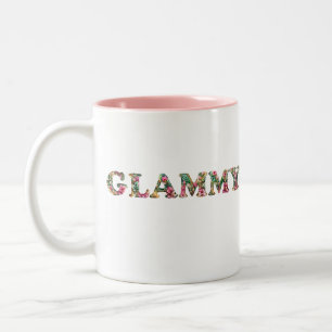 Taza Bicolor Glammy Floral Grandma Cute Día de la Madre