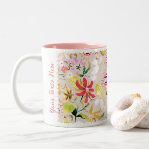 Taza Bicolor Glamour Floral Grey con café de dos tonos Mug