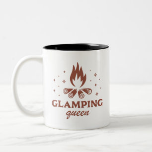 Taza Bicolor Glamour reina chica gracioso camping boho estética