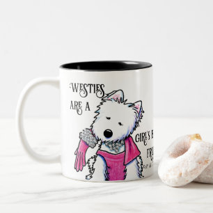 Taza Bicolor Glamour Westie KiniArt Café Mug