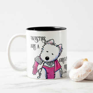 Taza Bicolor Glamour Westie KiniArt Café Mug
