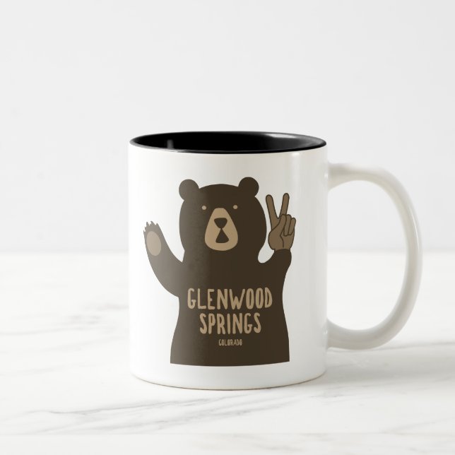 Taza Bicolor Glenwood Springs Colorado Peace Bear (Derecha)