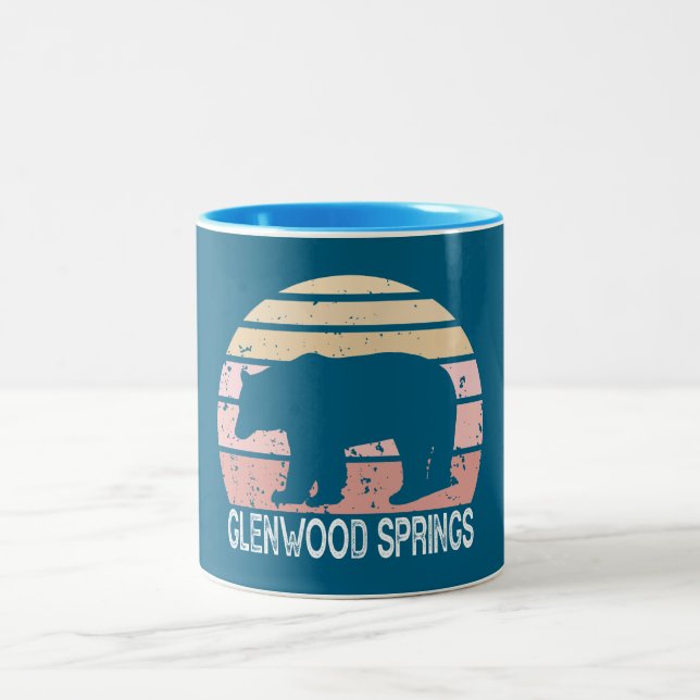 Taza Bicolor Glenwood Springs Colorado Retro Bear (Centro)