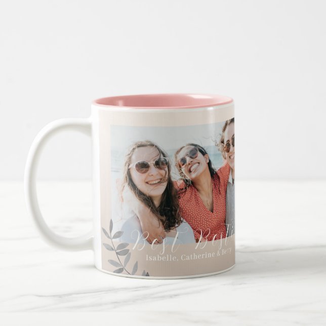 Taza Bicolor Glittering Hearts Besties Photo (Izquierda)