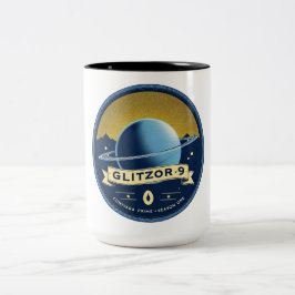 Taza Bicolor Glitzor-9 Ringed World Emblem – Collector Mug 