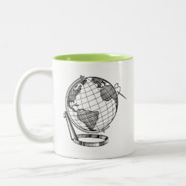 Taza Bicolor Globe ecuador bordado de coser