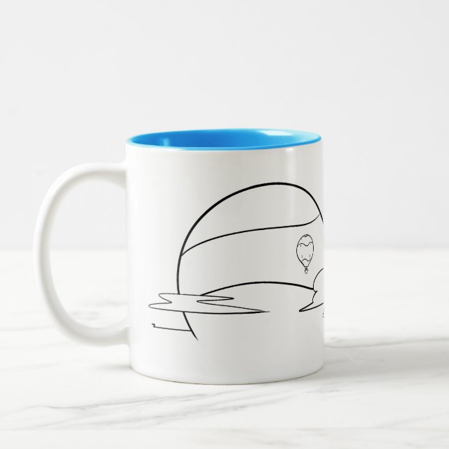 Taza Bicolor Globo de aire caliente Coffee Mug (Izquierda)