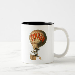 Taza Bicolor Globo de aire caliente Italia