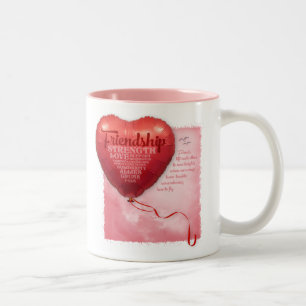 Taza Bicolor Globo de Corazón de Amistad