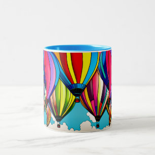 Taza Bicolor Globos de aire caliente