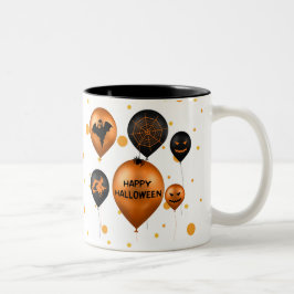 Taza Bicolor Globos de fiesta de Halloween feliz