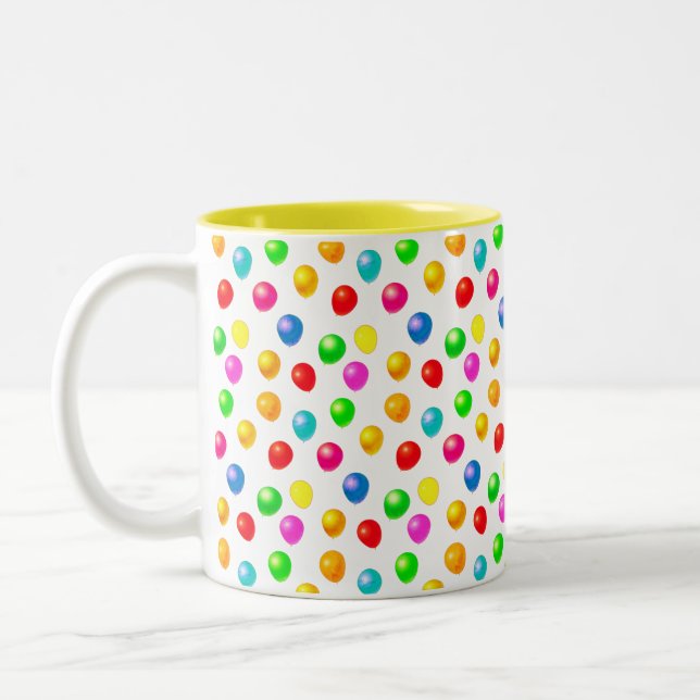 Taza Bicolor Globos festivos multicolores (Izquierda)