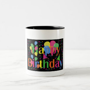 Taza Bicolor Globos para Fiesta de Cumpleaños