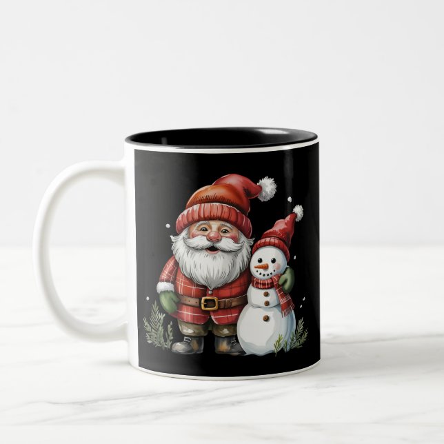 Taza Bicolor Gnome Christmas Winter Season Gnomes Lover Holiday (Izquierda)