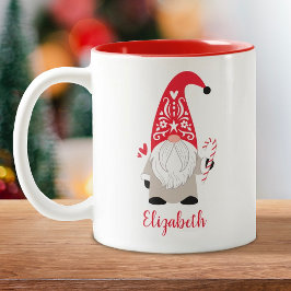 Taza Bicolor Gnome de Navidades escandinavos personalizados