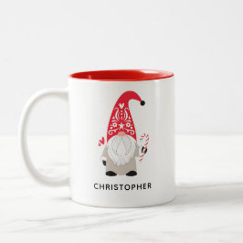 Taza Bicolor Gnome de Navidades nórdicos personalizados