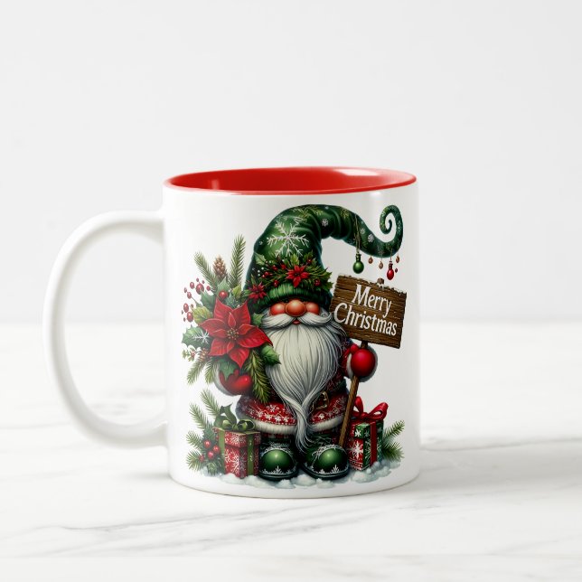 Taza Bicolor Gnome Merry Christmas (Izquierda)