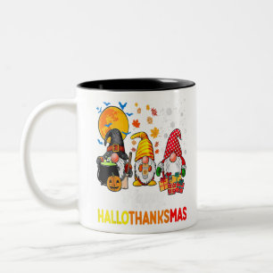 Taza Bicolor Gnomes Halloween Navidades del Día de Acción de Gr