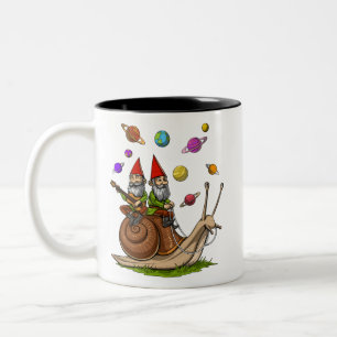 Taza Bicolor Gnomes Riding Snail