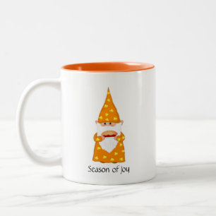 Taza Bicolor Gnomo de Acción de Gracias lindo