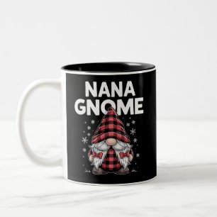 Taza Bicolor Gnomo de Navidad de Cuadros Rojos Nana Bonita