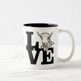 Taza Bicolor GOAT LOVER | RETRO Cabra L O V E - Cabra blanca