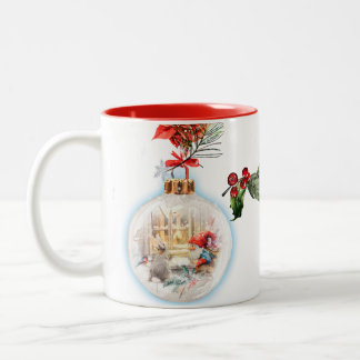 Taza Bicolor God Jul Christmas Stocking – Festive Poinsettia