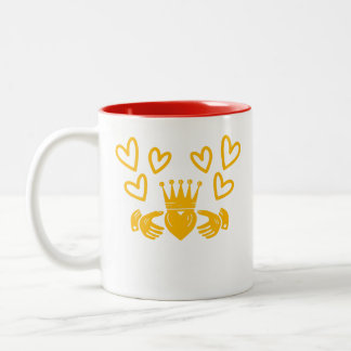 Taza Bicolor Gold Claddagh Ring Coffee Mug