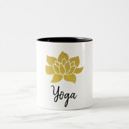 Taza Bicolor *~* Gold Lotus Yoga Yogi Golden Lotus