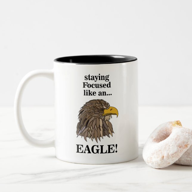 Taza Bicolor Golden Eagle Head (Con donut)