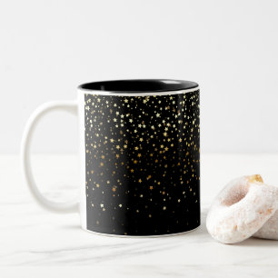 Taza Bicolor Golden Petite Stars Coffee Mug-Noir