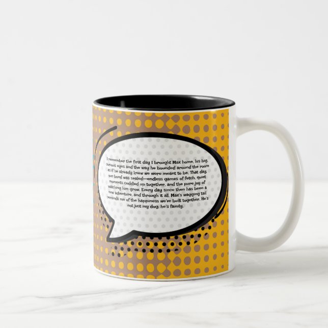 Taza Bicolor Golden Retriever Mom Pop Art Mug - Customizable (Derecha)