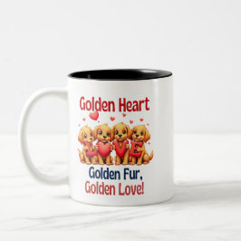 Taza Bicolor Golden Retrivers Cute Dog LOVE