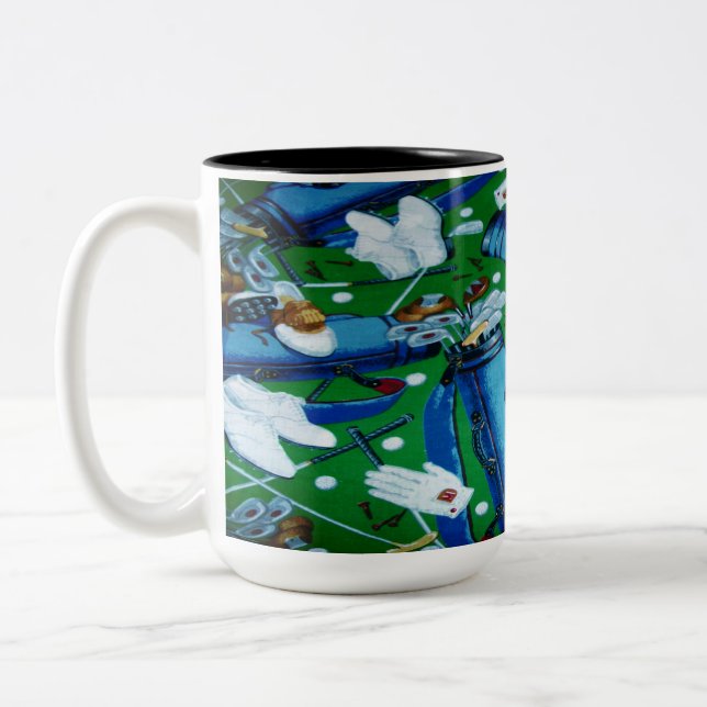 Taza Bicolor Golf azul y verde (Izquierda)